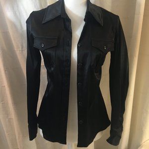 BCBG Satin Dressy Jacket Shirt Shacket
